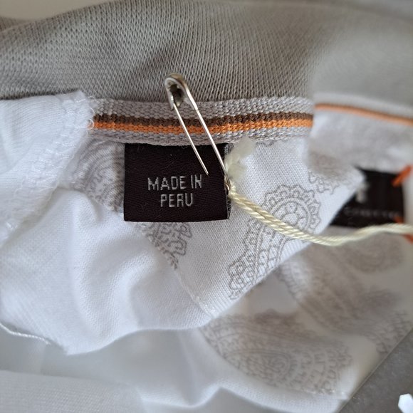 NWT Left Coast Tee Men's 100% Cotton White Blue Striped Sweater Size M - Picture 14 of 15